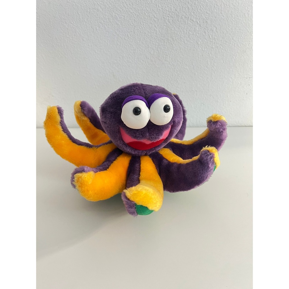 Toy Works LLC Purple Yellow Octopus Plush Stuffed Animal‎ Green Bottom